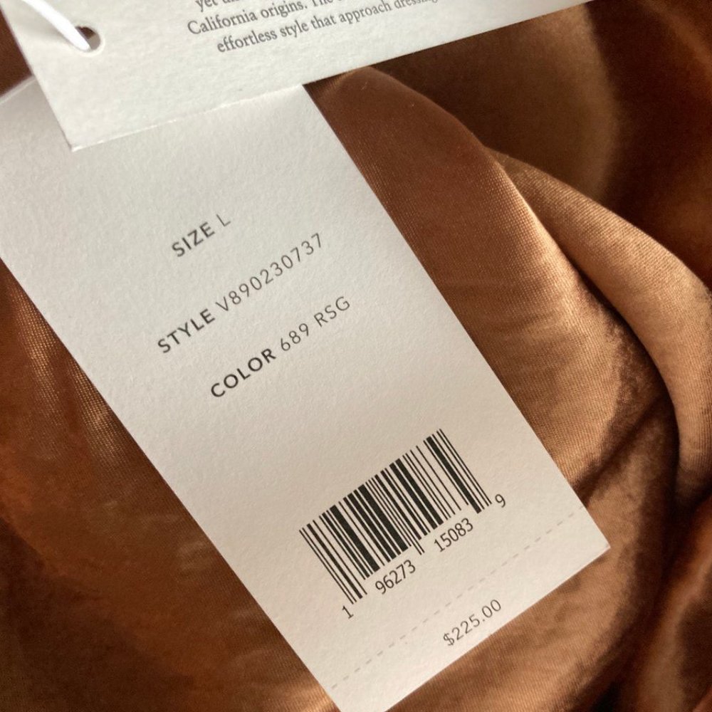 VINCE elasticized waist gold skirt - Picture 2 of 2